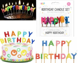 Multi Colour Party Candles Kids Happy Birthday Cake Decoration Letters
