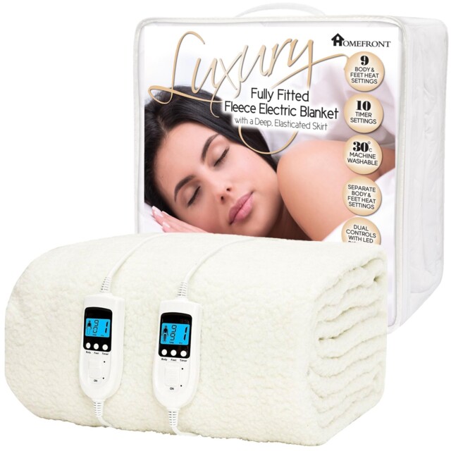 Homefront Electric Blanket King Size Bed Dual Control Size, White