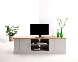 Kendal Large Tv Unit Grey Oak - Assembly Option- Local Delivery Only