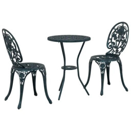 Garden Bistro Set 3 Pcs Aluminium Outdoor Dining Patio Furniture Metal