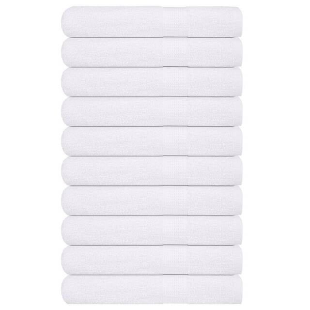 Towels 10 Pcs White 100x200 Cm 360 Gsm 100% Cotton Vidaxl