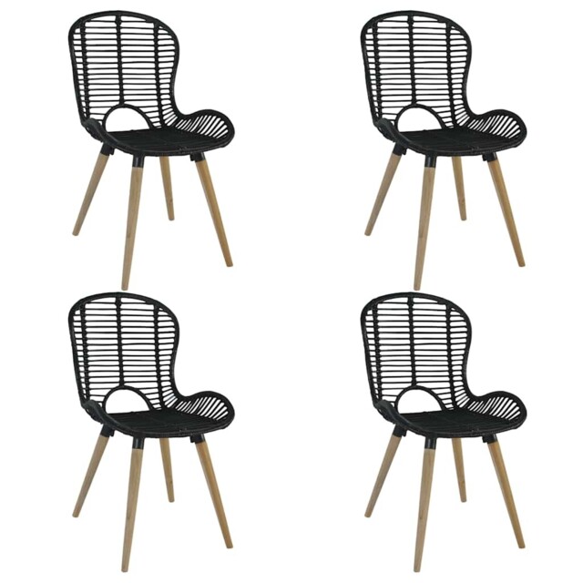2/4/6x Dining Chairs Natural Rattan Outdoor Garden Patio Black/brown