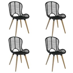 2/4/6x Dining Chairs Natural Rattan Outdoor Garden Patio Black/brown