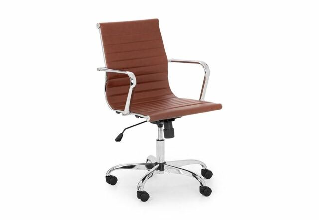 Julian Bowen Gio Black, Ivory And Brown Faux Leather Office Chair