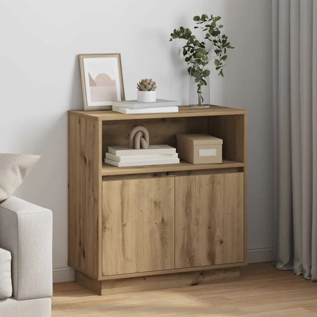 Sideboard With Led Artisan Oak 71 X 34.5 X 75 Cm Vidaxl