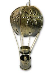 Metal Hot Air Balloon Garden Ornament Tea Light Candle Holder - 6