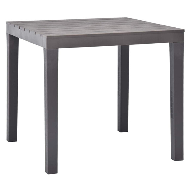 Garden Dining Table Mocha Plastic 78x78x72cm Slatted Weather-resistant