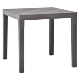Garden Dining Table Mocha Plastic 78x78x72cm Slatted Weather-resistant