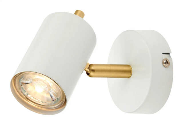 Wall Light White Gull Spot Matt Satin Brass Endon 59931