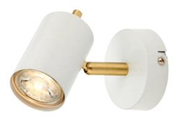 Wall Light White Gull Spot Matt Satin Brass Endon 59931