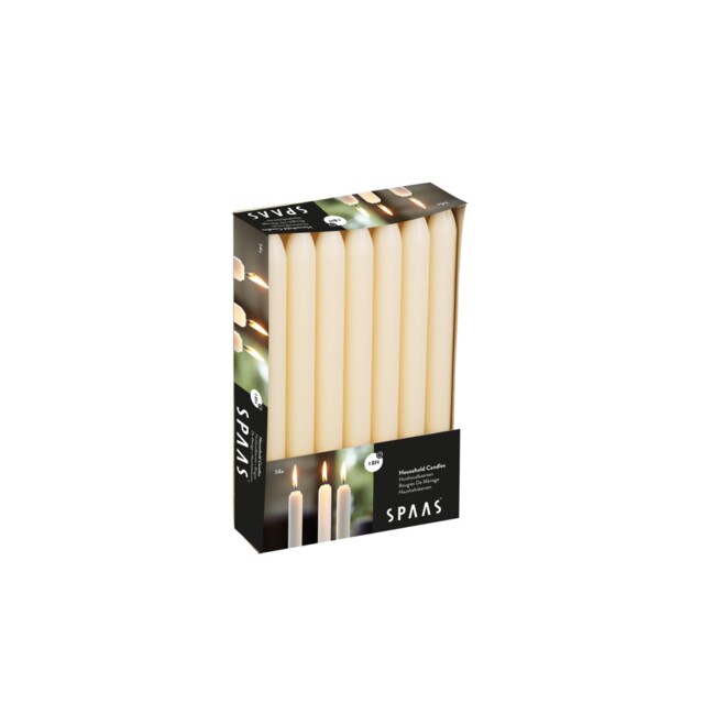 14 Tapered Dinner Candles 21/220 Mm, ± 8 Hours, Unscented, Ivory