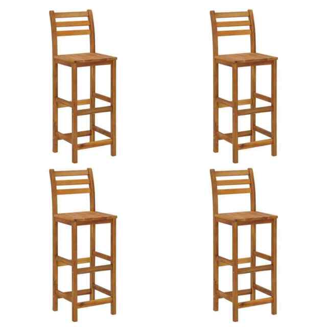 Bar Stools 4 Pcs Solid Acacia Wood Vidaxl