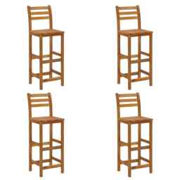 Bar Stools 4 Pcs Solid Acacia Wood Vidaxl