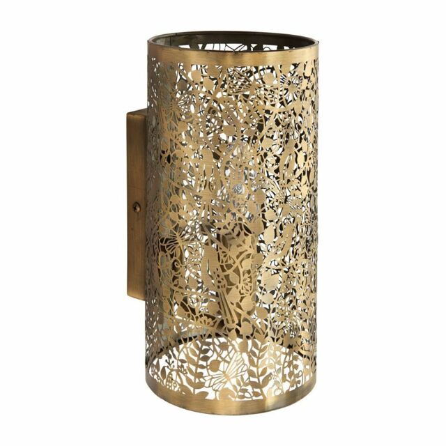 Endon Secret Garden 40w E14 Wall Light Dimmable Antique Brass Finish