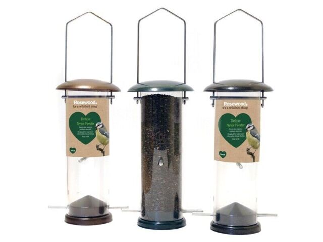 Rosewood Small Deluxe Nyjer Bird Seed Hanging Feeder Wild Birds Garden