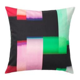 2 X Ikea Klockranka Cushion Cover Black Multicolour 50x50cm 100%