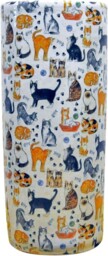 Assorted Cats Breed Ceramic Umbrella Stand Round Vase Walking Stick