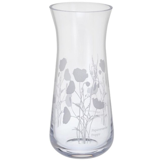 Dartington Bloom Small Poppy Vase Handmade Glass Etched Floral Gift