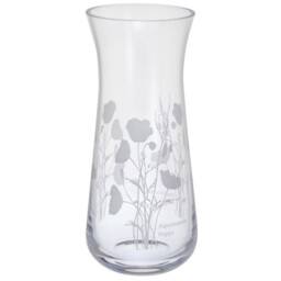 Dartington Bloom Small Poppy Vase Handmade Glass Etched Floral Gift