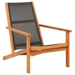 Garden Lounge Chair Black Solid Eucalyptus Wood And Textilene Vidaxl