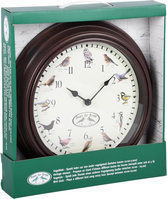 Fallen Fruits Fb416 Bird Song Clock, Brown