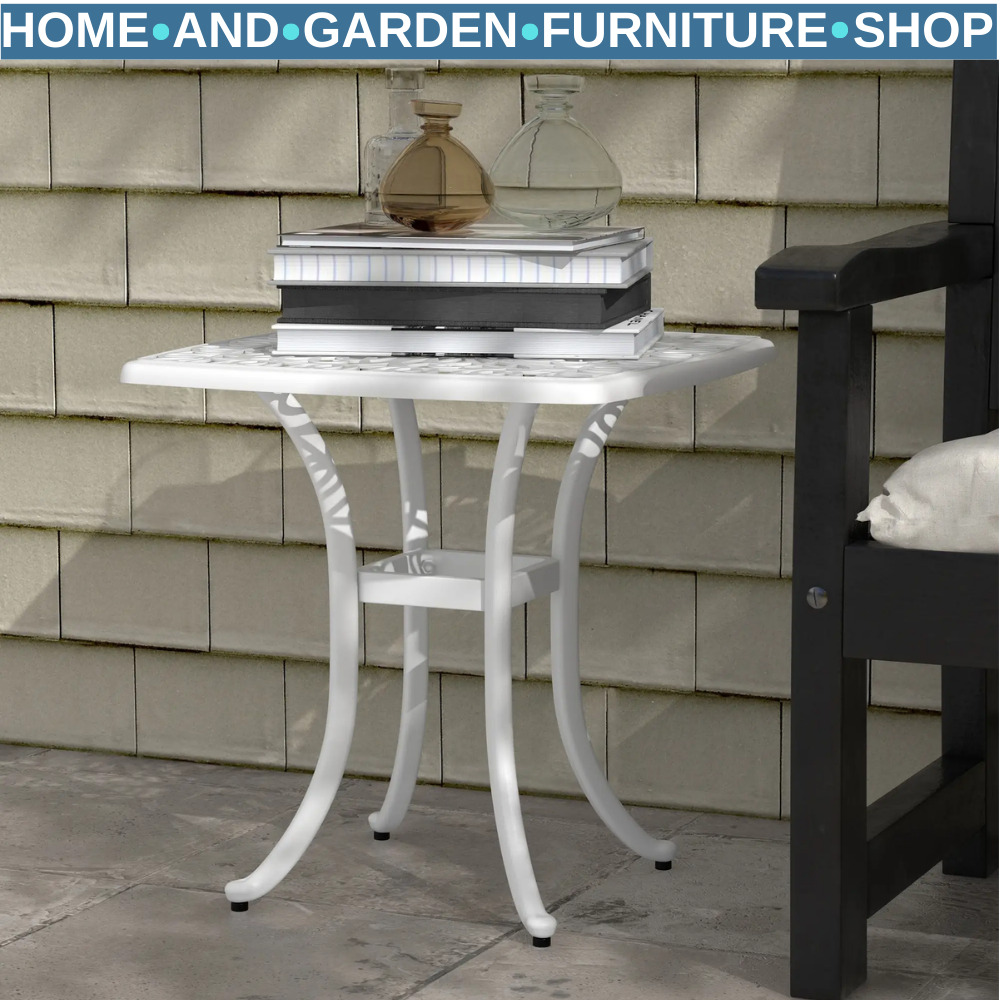 Cast Aluminium Bistro Table With Umbrella Hole – Outdoor Garden by