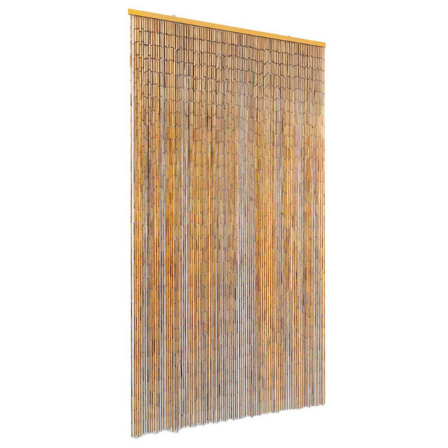 Bamboo Door Curtain Brown 100x200cm Bamboo Stems With Wooden Top Bar