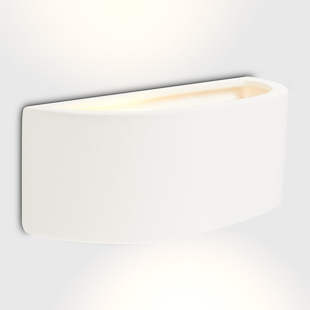 Modern Wall Light Curved White Ceramic Uplighter Design Living Room