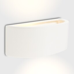 Modern Wall Light Curved White Ceramic Uplighter Design Living Room