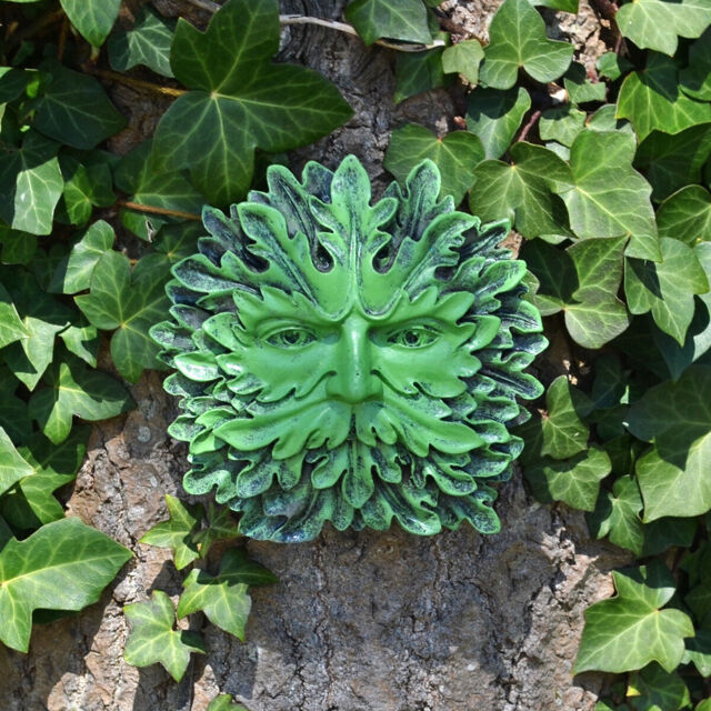 Majesty Green Man Garden Ornament Figurine Wall Plaque Leaf Gift