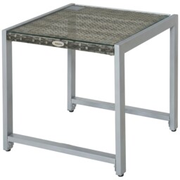 Outsunny Rattan End Table Side Coffee Desk Outdoor Patio Garden