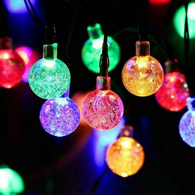 30/50 Led Solar Powered Garden Party Fairy String Crystal Ball Lights