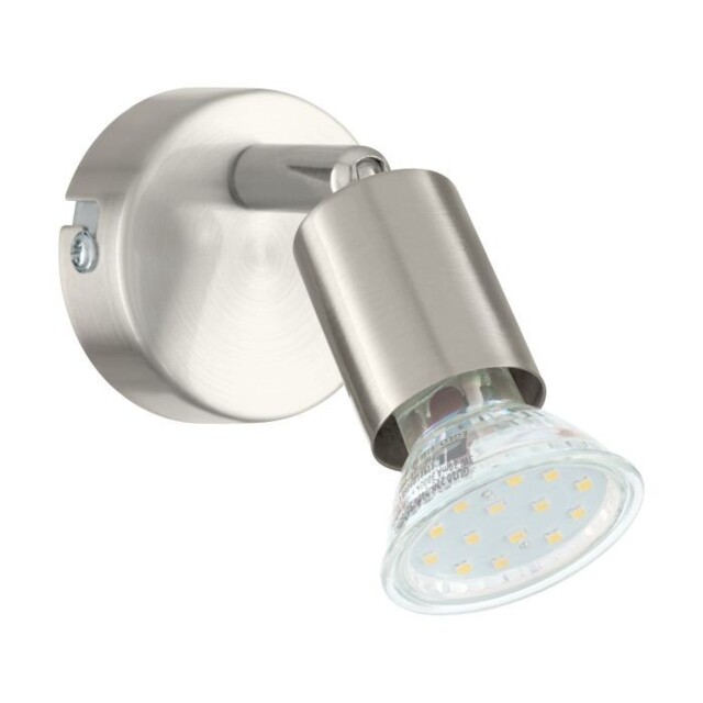 Eglo Buzz-satin Nickel Single Spot Light Wall 3w 3000k Warm White Led