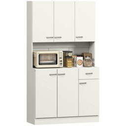 Homcom Freestanding Kitchen Cupboard, Storage Cabinet With Doors Cream