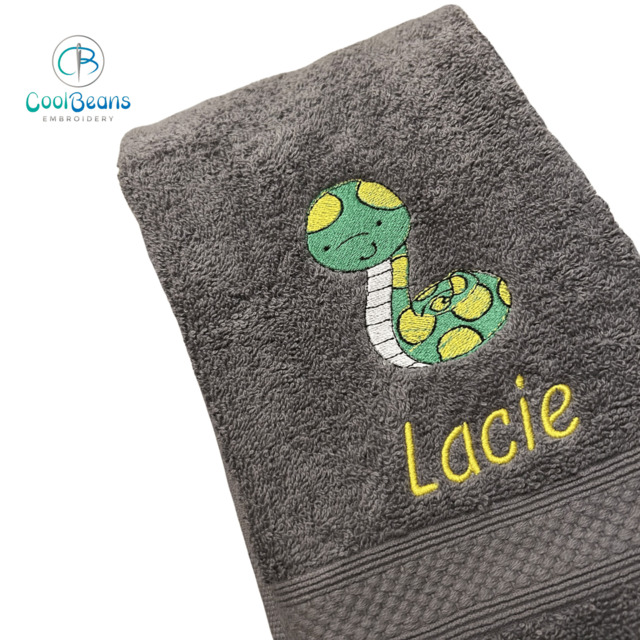 Snake Towel - Personalised - Flannel / Hand Towel / Bath Towel