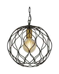 Ceiling Light Black Finesse Matt Gold Searchlight 4511-1bk