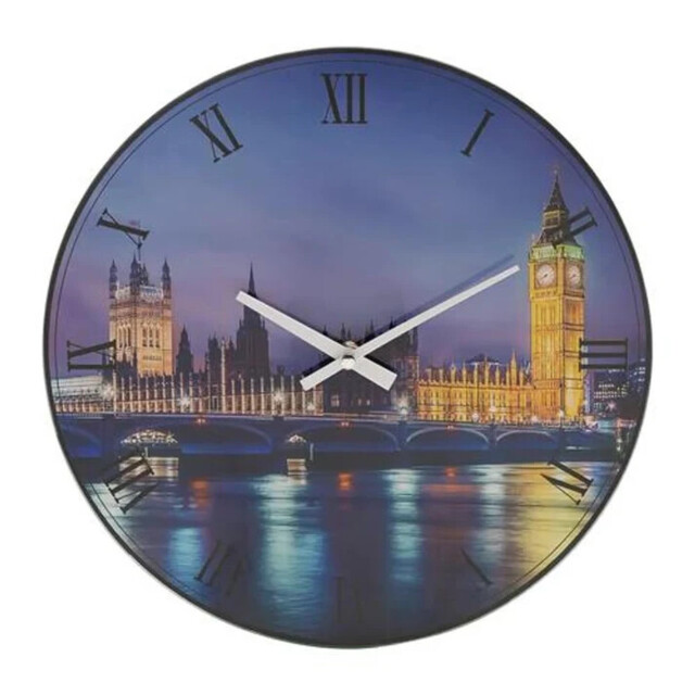Widdop Glass 30cm London Big Ben Wall Clock House Of Parliament Design