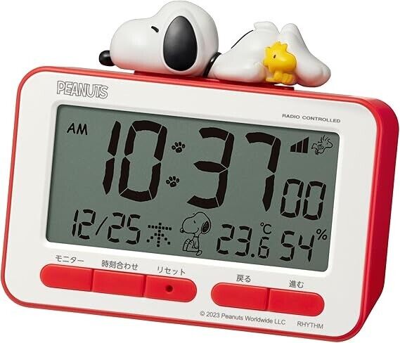 Rhythm Snoopy Alarm Clock Digital Clock 3d Figure Electronic Sound