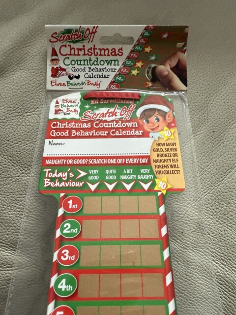 Scratch Off Christmas Countdown Elves Calendar