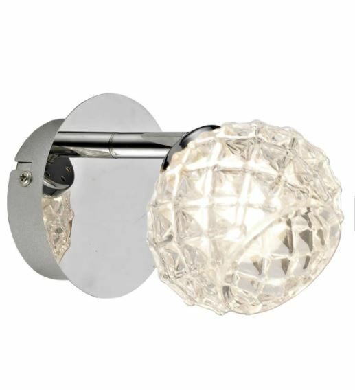 B Light Boutique Miles Integrated Led Cut Glass Wall Light 115mm X