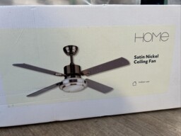 Home Satin Nickel Remote Control Ceiling Fan - Silver
