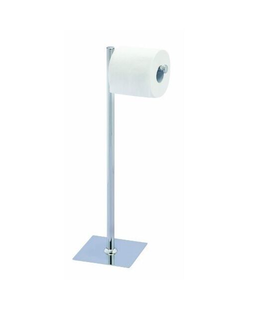 Chrome Plated Free Floor Standing Toilet Paper Loo Roll Holder Rack