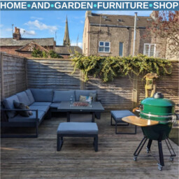 6 Piece Aluminium Garden Furniture Set With Corner Sofa Loveseat