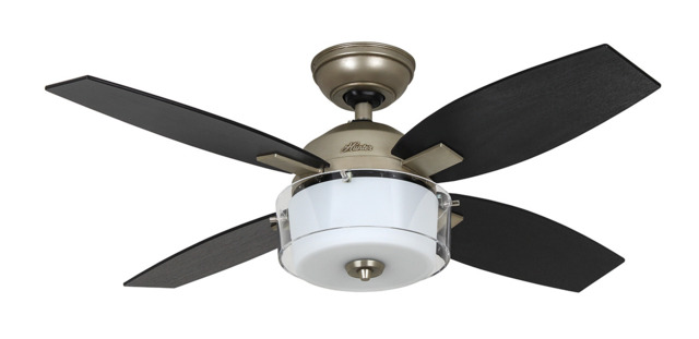"Small Ceiling Fan With Light Central Park Pewter 107cm 42"" Hunter Fan"