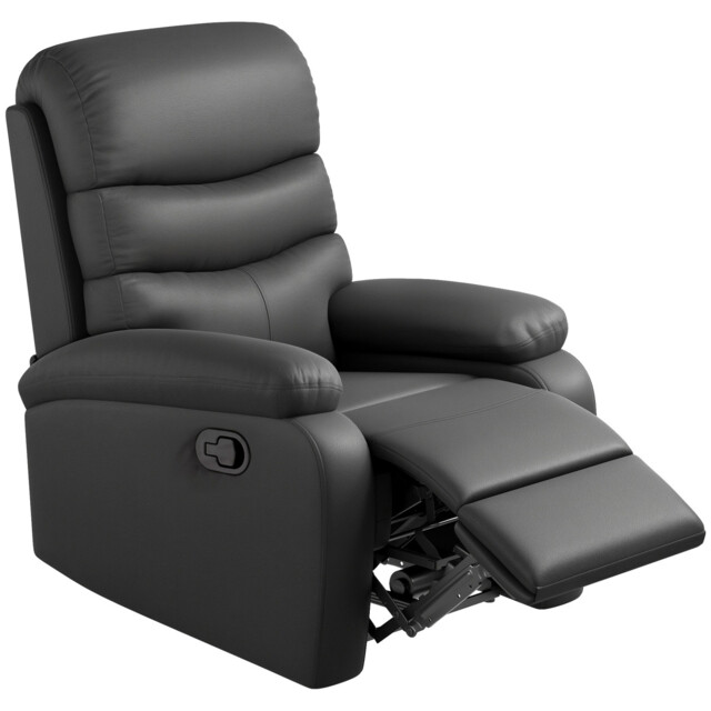 Recliner Chair Armchair Manual Living Room Footrest Black