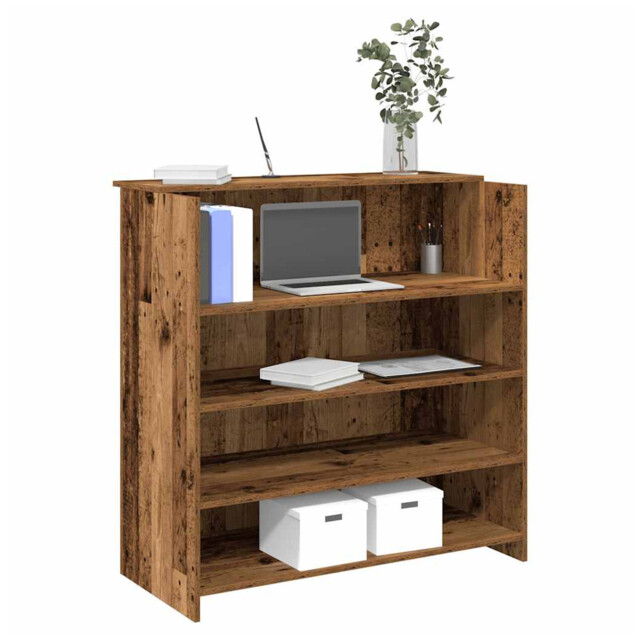 Reception Desk Old Wood 100 X 50 X 103.5cm Engineered Wood Counter