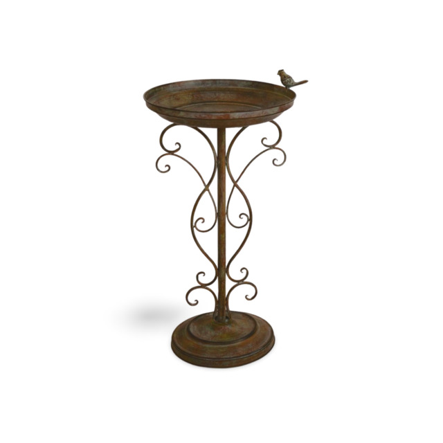 Bird Bath Vintage Garden Water Bowl Antique Style Metal Feeding