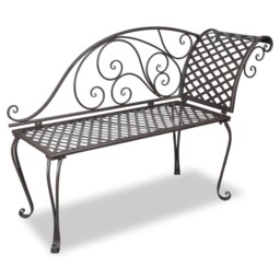 Antique Steel Garden Chaise Lounge Outdoor Patio Sun Lounger Recliner