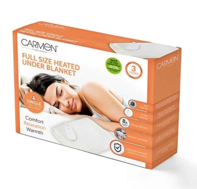 Carmen Heated 35w 3heat Setting Heated Under Blanket Overheat