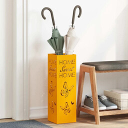 Umbrella Stand Mustard Steel 15.5x15.5x49cm Modern Indoor Storage Rack